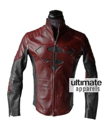 Smallville Superman Clark Kent Black and Red Leather Jacket