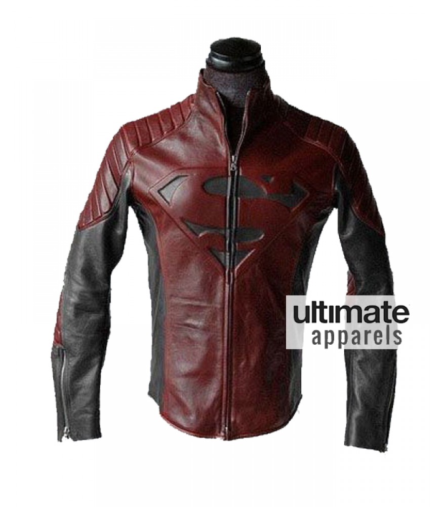 Smallville Superman Clark Kent Black and Red Leather Jacket
