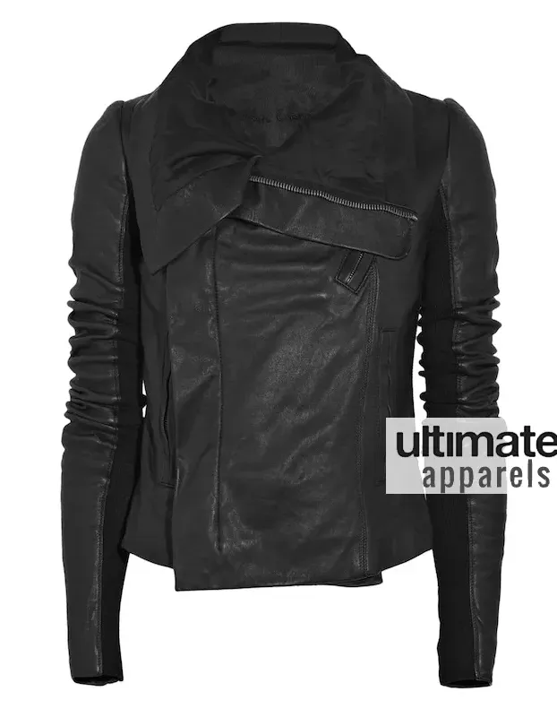 Designer's Taylor Swift Rick Owens Black Leather Jacket