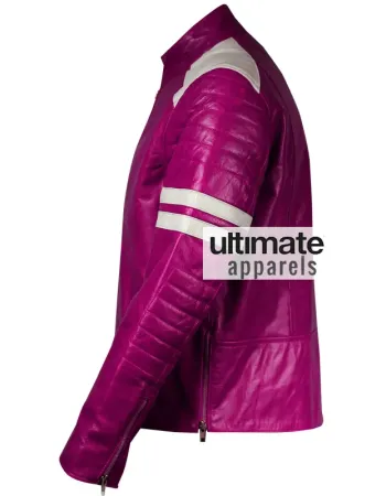 Designers Women Pink Leather Motorcycle Jacket