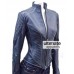 Womens Petite Brando Leather Motorcycle Blue Jacket