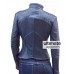 Womens Petite Brando Leather Motorcycle Blue Jacket