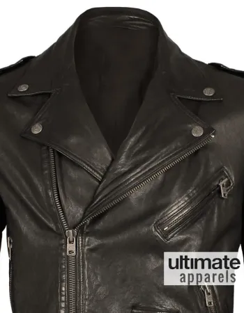 Alexander Mcqueen Mcq Black Biker Leather Jacket