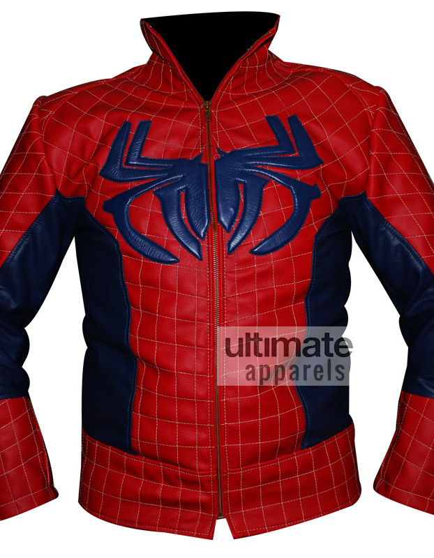 The Amazing Spiderman Red & Blue Leather Jacket Costume