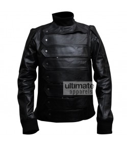 Winter Soldier Bucky (Sebastian Stan) Black Leather Jacket