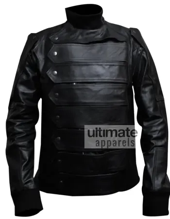 Winter Soldier Bucky (Sebastian Stan) Black Leather Jacket