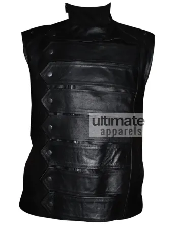 Winter Soldier Bucky (Sebastian Stan) Black Leather Jacket