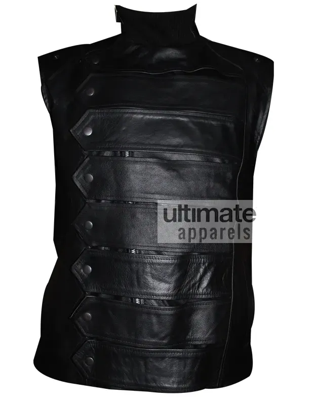 Winter Soldier Bucky (Sebastian Stan) Black Leather Jacket