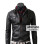 Slim Fit Men's Strap Pocket Real Black Leather Jacket