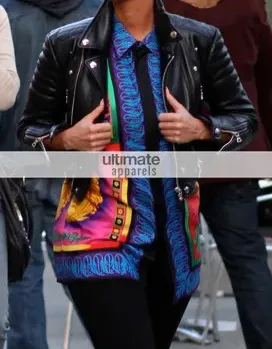 American Model Amber Rose Black Biker Jacket American Model Amber Rose Black Biker Jacket