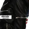 American Flag Women Black Biker Jacket For Sale