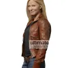 Chase Kelli Giddish (Annie Frost) Brown Bomber Jacket
