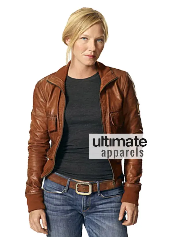 Chase Kelli Giddish (Annie Frost) Brown Bomber Jacket