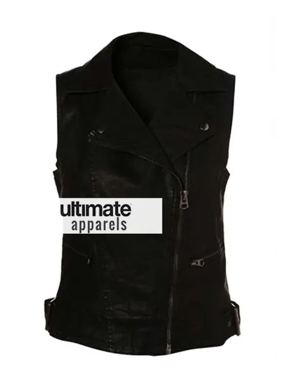 Demi Lovato Black Leather Vest at X-Factor Demi Lovato Black Leather Vest at X-Factor