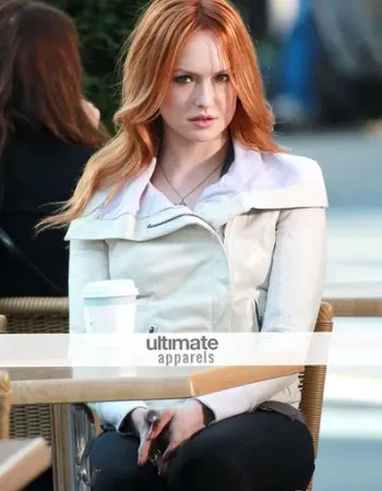 Gossip Girl Kaylee Defer Rick Style Owens White Jacket