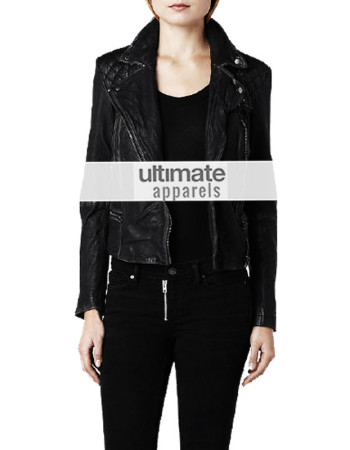 Jennifer Lawrence All Saints Replica Black Leather Jacket