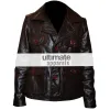 Ladies Dark Brown Motorcycle Leather Blazer Jacket