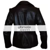 Ladies Dark Brown Motorcycle Leather Blazer Jacket