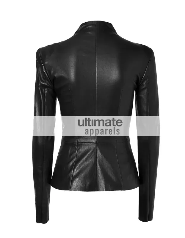 Slim Fit Women Black Rivet Motorcycle Leather Jacket Slim Fit Women Black Rivet Motorcycle Leather Jacket