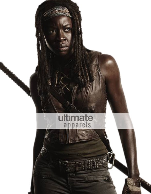 The Walking Dead Michonne (Danai Gurira) Brown Leather Vest The Walking Dead Michonne (Danai Gurira) Brown Leather Vest