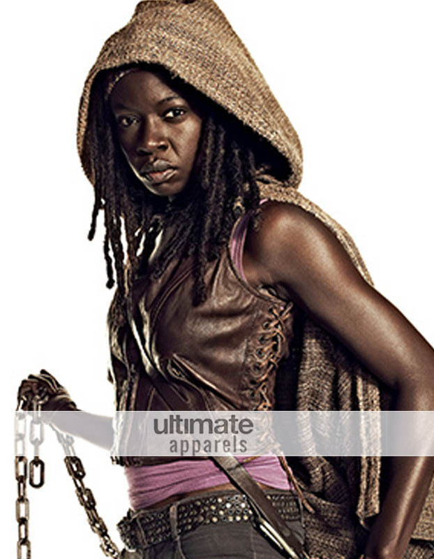 The Walking Dead Michonne (Danai Gurira) Brown Leather Vest The Walking Dead Michonne (Danai Gurira) Brown Leather Vest