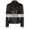 Theory Dalayan Women Black Leather Moto Jacket