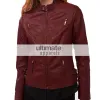 Ladies Burgundy Forever 21 Quilted Bomber Biker Jacket Ladies Burgundy Forever 21 Quilted Bomber Biker Jacket
