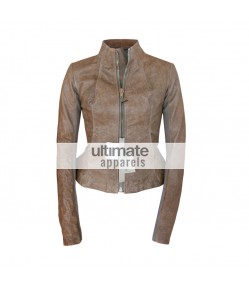 Rick Owens Style Women's Distressed Brown Motorcycle Jacket Rick Owens Style Women's Distressed Brown Motorcycle Jacket