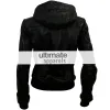Women Hooded Black Leather Bomber Jacket Women Hooded Black Leather Bomber Jacket