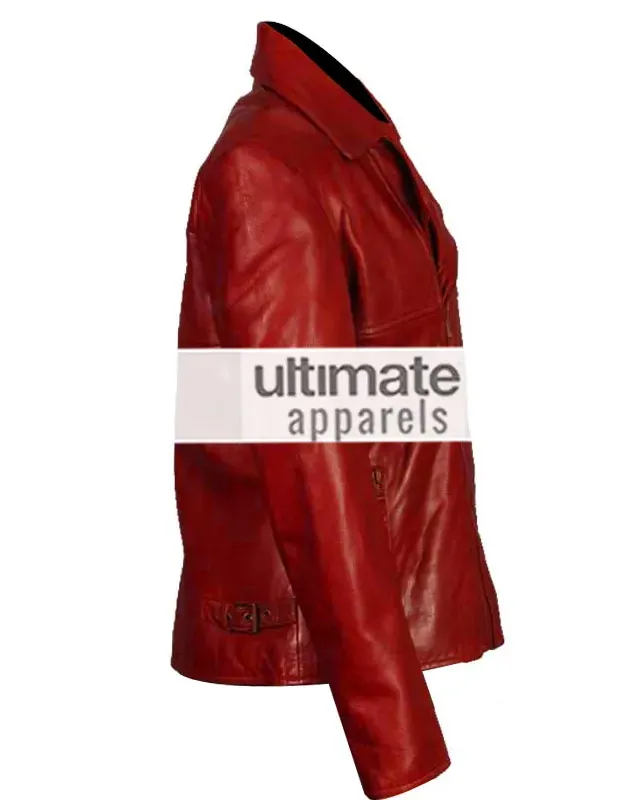 Women's Brando Style Slim-Fit Red Motorcycle Jacket Women's Brando Style Slim-Fit Red Motorcycle Jacket