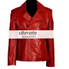Women's Brando Style Slim-Fit Red Motorcycle Jacket Women's Brando Style Slim-Fit Red Motorcycle Jacket