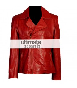Women's Brando Style Slim-Fit Red Motorcycle Jacket Women's Brando Style Slim-Fit Red Motorcycle Jacket