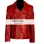Women's Brando Style Slim-Fit Red Motorcycle Jacket