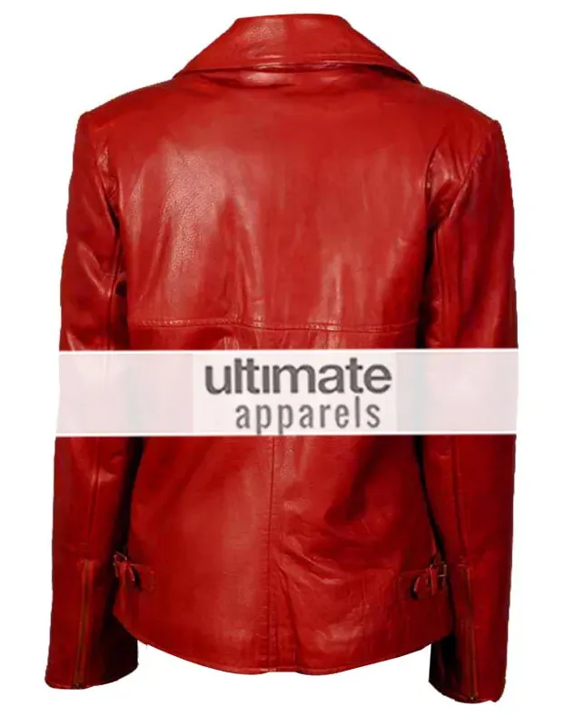 Women's Brando Style Slim-Fit Red Motorcycle Jacket Women's Brando Style Slim-Fit Red Motorcycle Jacket