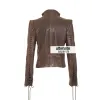 Women's Vintage Style Lace Up Brown Leather Jacket Women's Vintage Style Lace Up Brown Leather Jacket