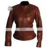 Designers Female Brown Motorcycle Leather Jacket