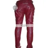 Kylie Jenner Burgundy Maroon Women Leather Pants Kylie Jenner Burgundy Maroon Women Leather Pants