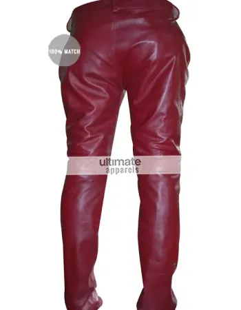 Kylie Jenner Burgundy Maroon Women Leather Pants