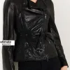 Burberry London Women Quilted Leather Jacket with Belt Burberry London Women Quilted Leather Jacket with Belt