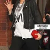 Christina Aguilera Designers Black Leather Jacket