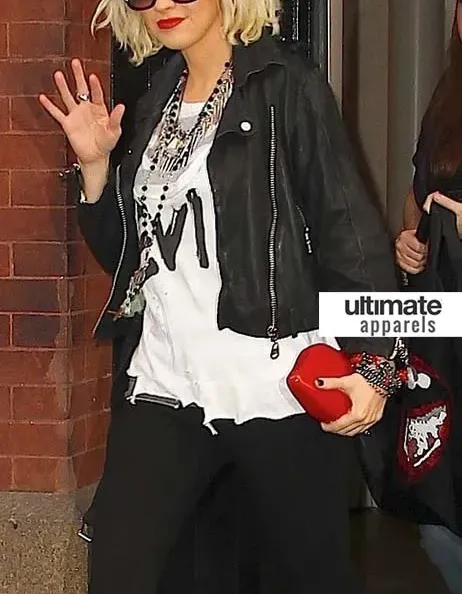 Christina Aguilera Designers Black Leather Jacket