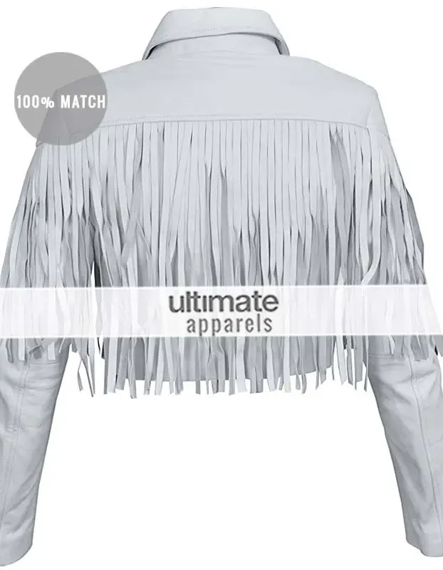 Ferris Bueller's Day Off Sloane Peterson White Fringe Jacket