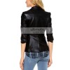 Ladies Elizabeth and James Black Leather Blazer Ladies Elizabeth and James Black Leather Blazer