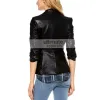 Ladies Elizabeth and James Black Leather Blazer
