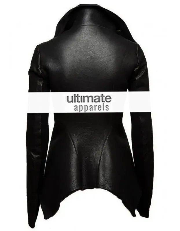 Rihanna Womens Black Shearling Asymmetrical Zipper Jacket Rihanna Womens Black Shearling Asymmetrical Zipper Jacket