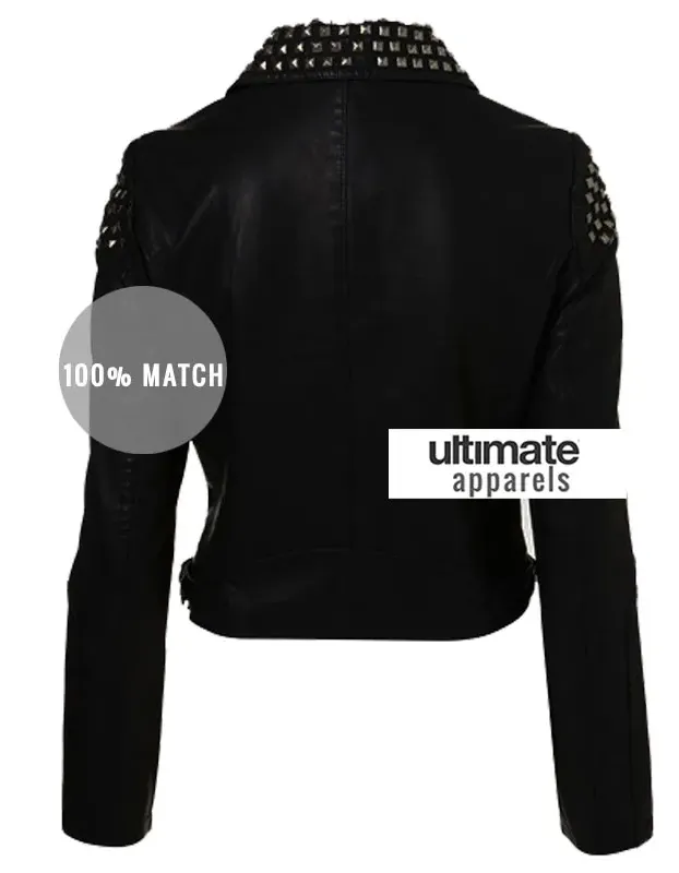WWE Paige NXT Black Studded Black Biker Ladies Jacket WWE Paige NXT Black Studded Black Biker Ladies Jacket