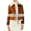 Women Dsquared Shearling Aviator Brown Jacket Women Dsquared Shearling Aviator Brown Jacket