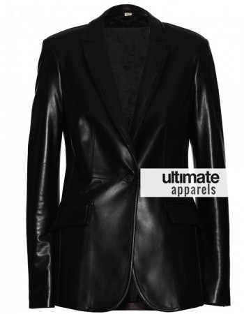 Scarlett Johansson Women One Button Black Blazer Jacket
