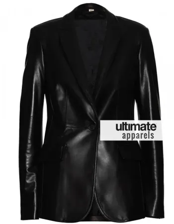 Scarlett Johansson Women One Button Black Blazer Jacket