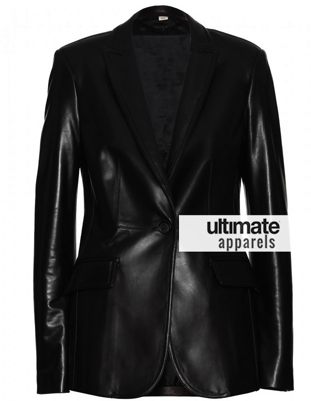 Scarlett Johansson Women One Button Black Blazer Jacket